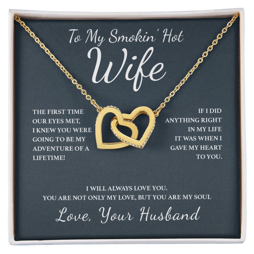 To My Wife - You Are My Soul Interlocking Hearts Necklace