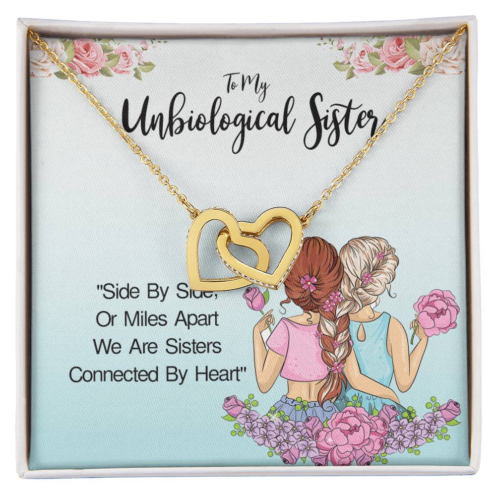 Unbiological Sister- Soul Sisters Necklace Bff Necklace Best Friend Gift Jewelry Interlocking Hearts Necklace