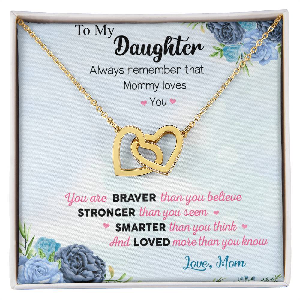 To My Daughter - Interlocking Hearts Necklace