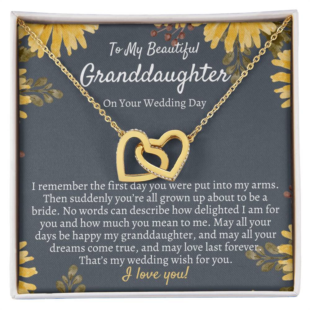 Granddaughter Wedding Day Gift Wedding Gift For Bride From Grandma To My Granddaughter On Her Wedding Day Interlocking Necklace Interlocking Hearts Necklace
