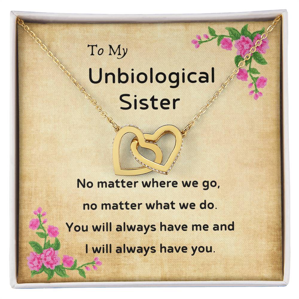 Unbiological Sister Interlocking Necklace Interlocking Hearts Necklace