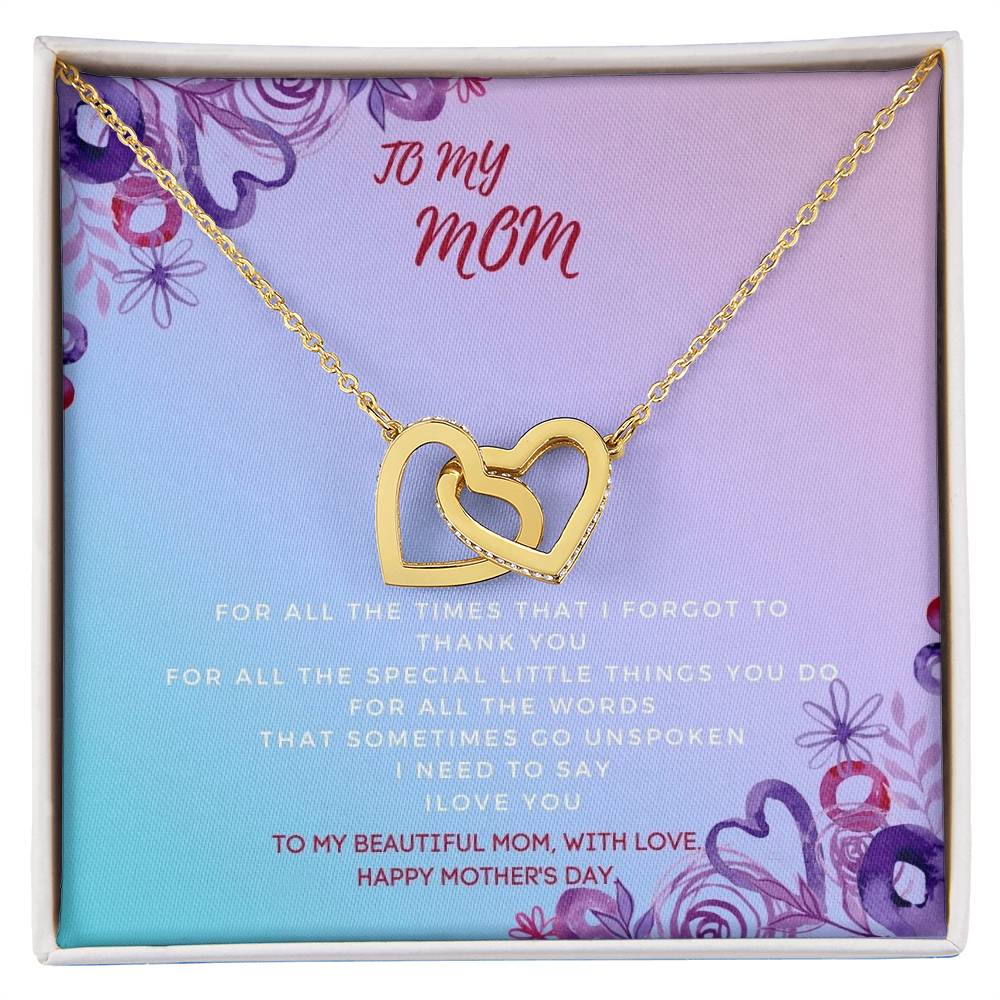 Mother'S Day Two Hearts Necklace Gift For Mom For Mother’S Day Interlocking Hearts Necklace