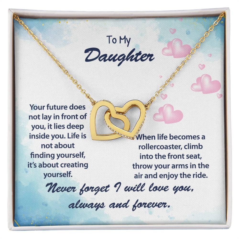 My Daughter Enjoy The Ride Necklace Interlocking Hearts Necklace