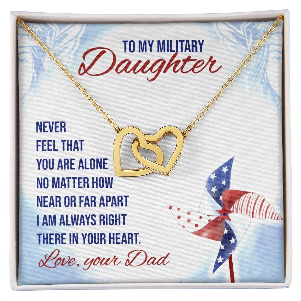 To My Daughter From Dad Interlocking Hearts Necklace Father To Daughter Gift Birthday Gift To Daughter From Dad Daughter Necklace