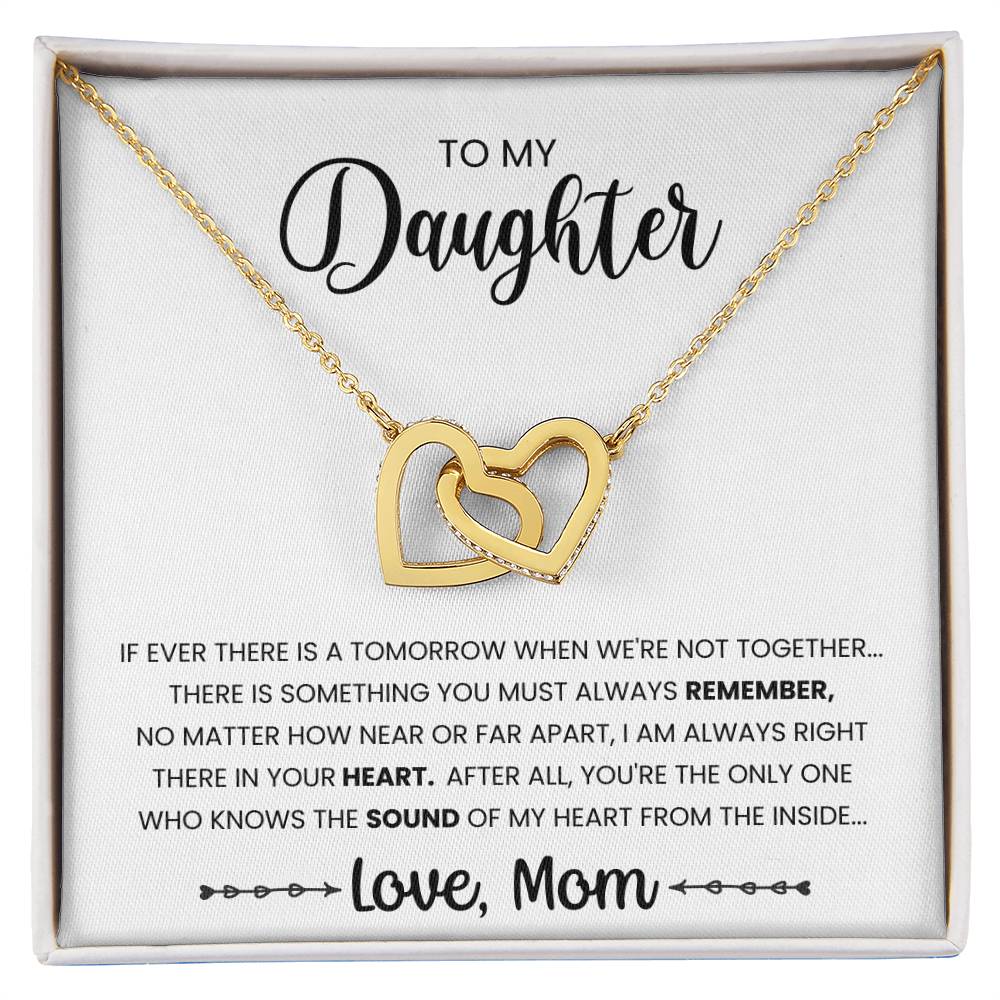 My Daughter- You Are The Only One Interlocking Hearts Necklace