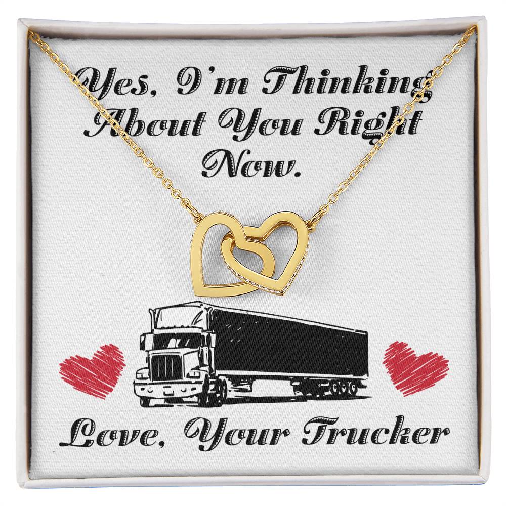 Trucker'S Girlfriend- Interlocking Heart Necklace Interlocking Hearts Necklace