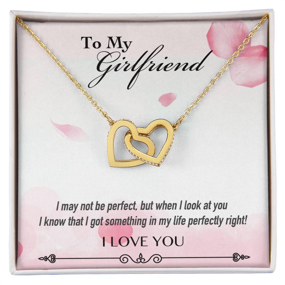 To My Girlfriend Forever Love - Interlocking Heart Necklace Interlocking Hearts Necklace