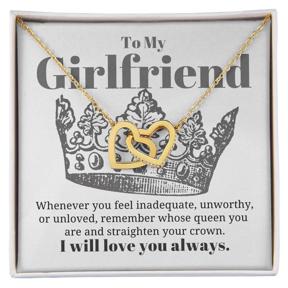 To My Girlfriend Necklace Interlocking Hearts Necklace