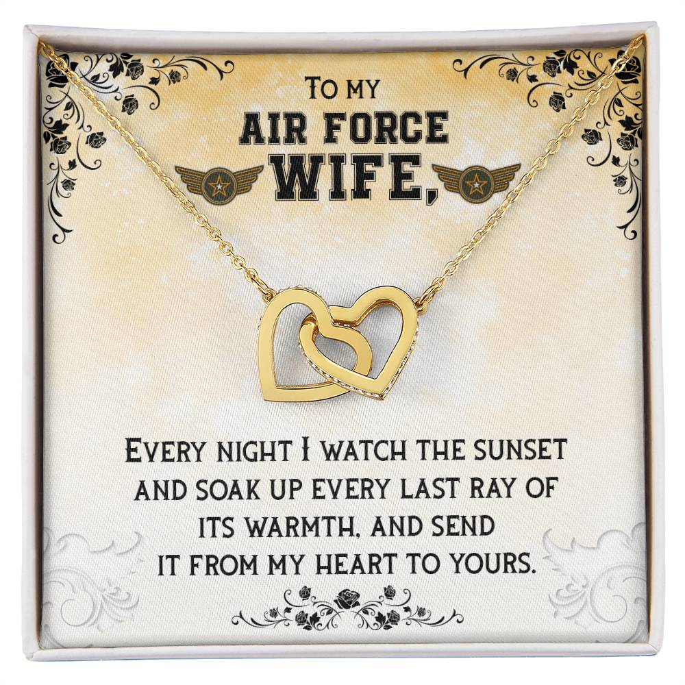 To My Air Force Wife Necklace Interlocking Hearts Necklace
