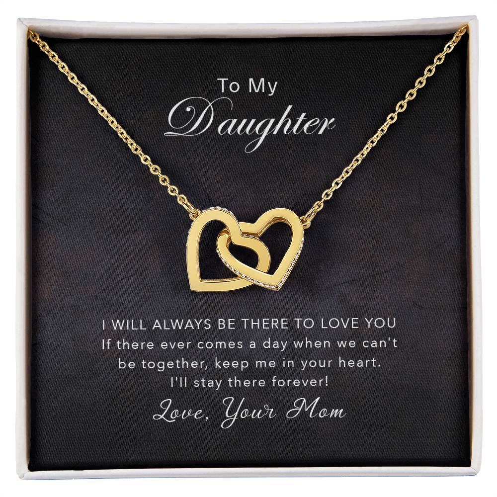 To My Daughter - Keep Me In Your Heart - Necklace Interlocking Hearts Necklace