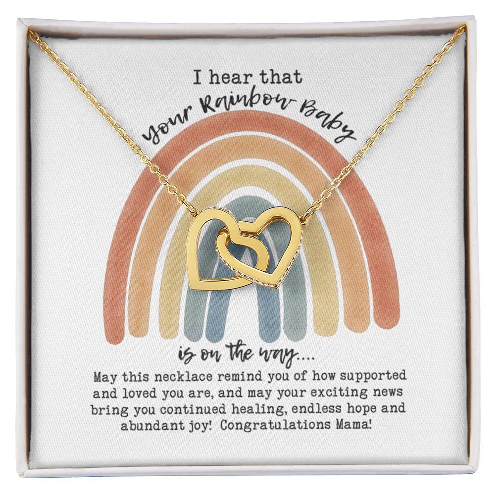 Rainbow Baby Necklace Interlocking Hearts Necklace