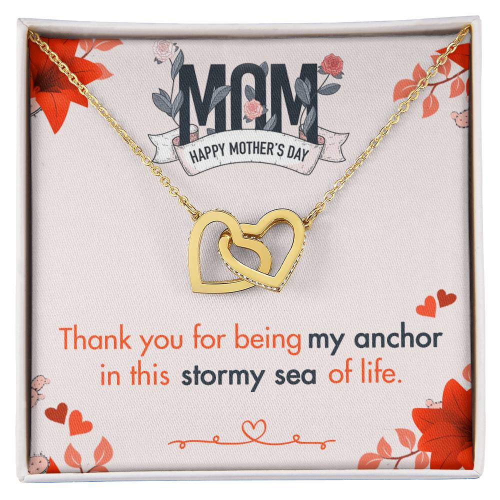 Thank You For Being My Anchor V2 Interlocking Hearts Necklace