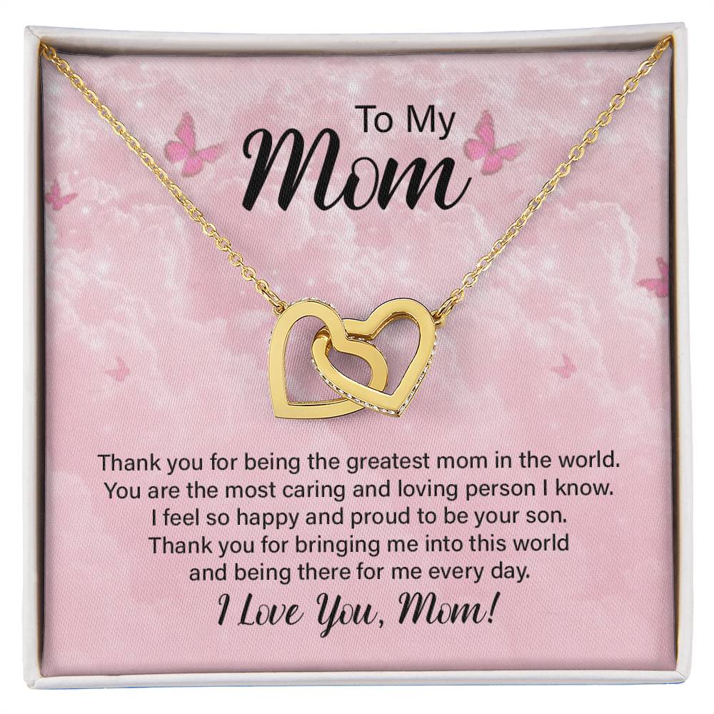 To My Boyfriend'S Mom Lovely Knot Necklace - Christmas Gift For Boyfriends Mom Pendant Necklace Mothers Day Gift For Boyfriends Interlocking Hearts Necklace