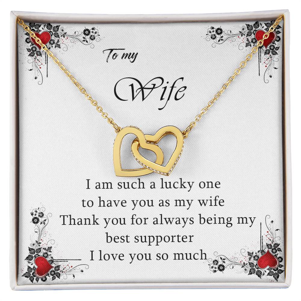 To My Wife Love You So Much Interlocking Hearts Necklace