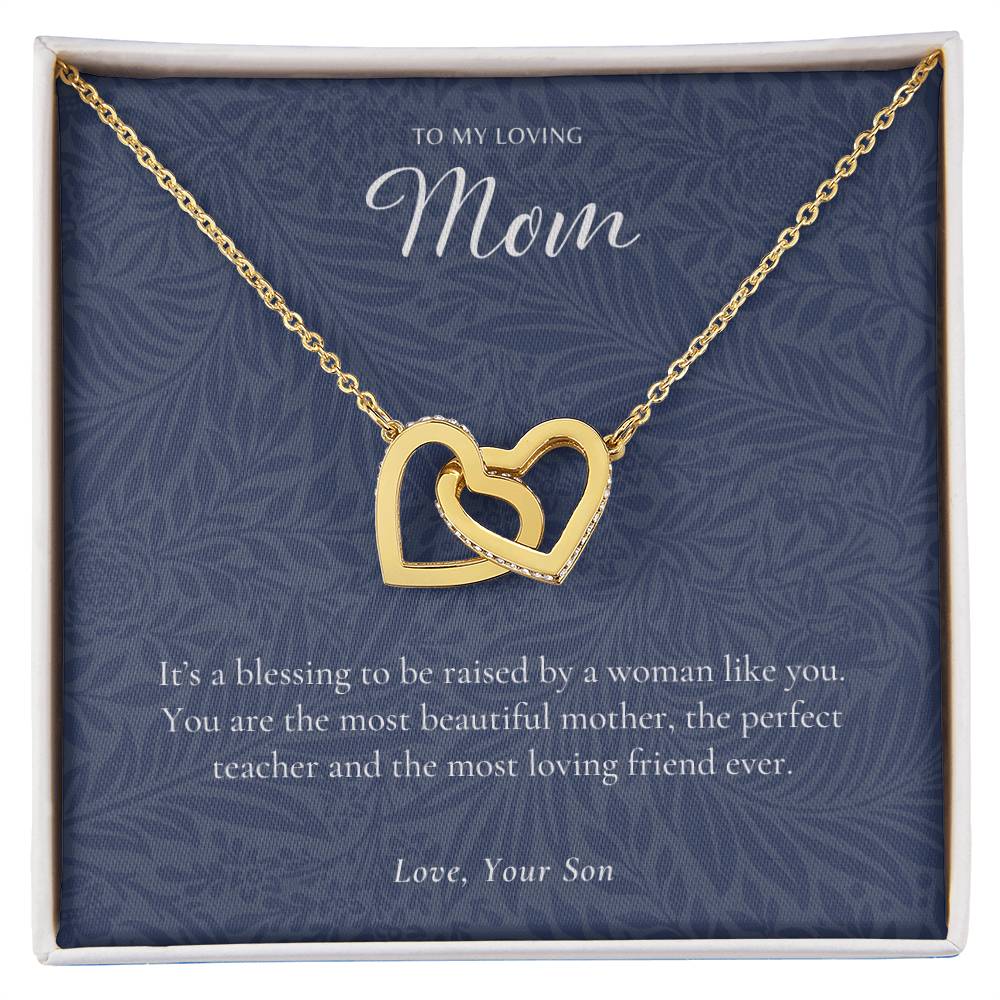 Gift For Mom From Son Mother Necklace From Son Mother'S Day Gift From Son Best Mom Gift Mother'S Birthday Gift Interlocking Hearts Necklace