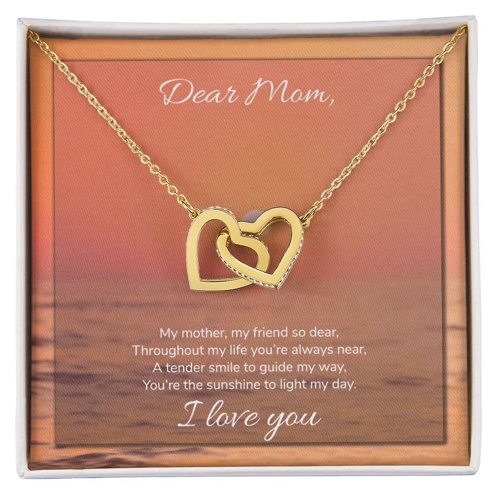 Dear Mom Interlocking Hearts Necklace