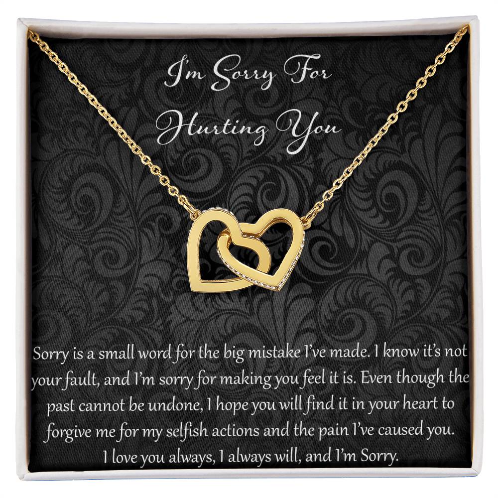 I'M Sorry For Hurting You Interlocking Hearts Necklace