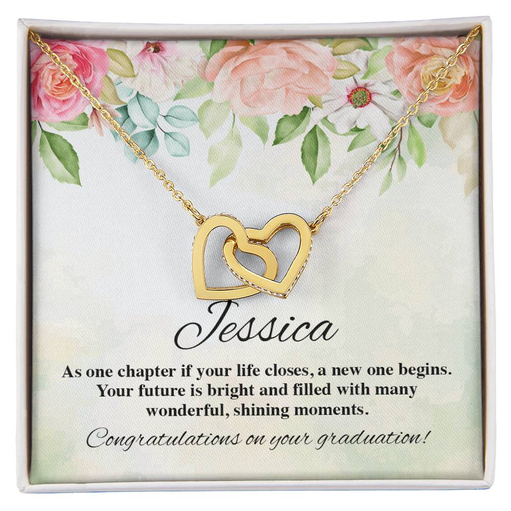 On Your Graduation Necklace Interlocking Hearts Necklace