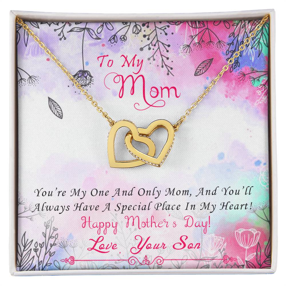 To My Beautiful Mom Necklace Mothersday Gift From Daughter Mom Gift From Son Mom Necklace Mom Birthday Gift Mother'S Day Necklace Interlocking Hearts Necklace