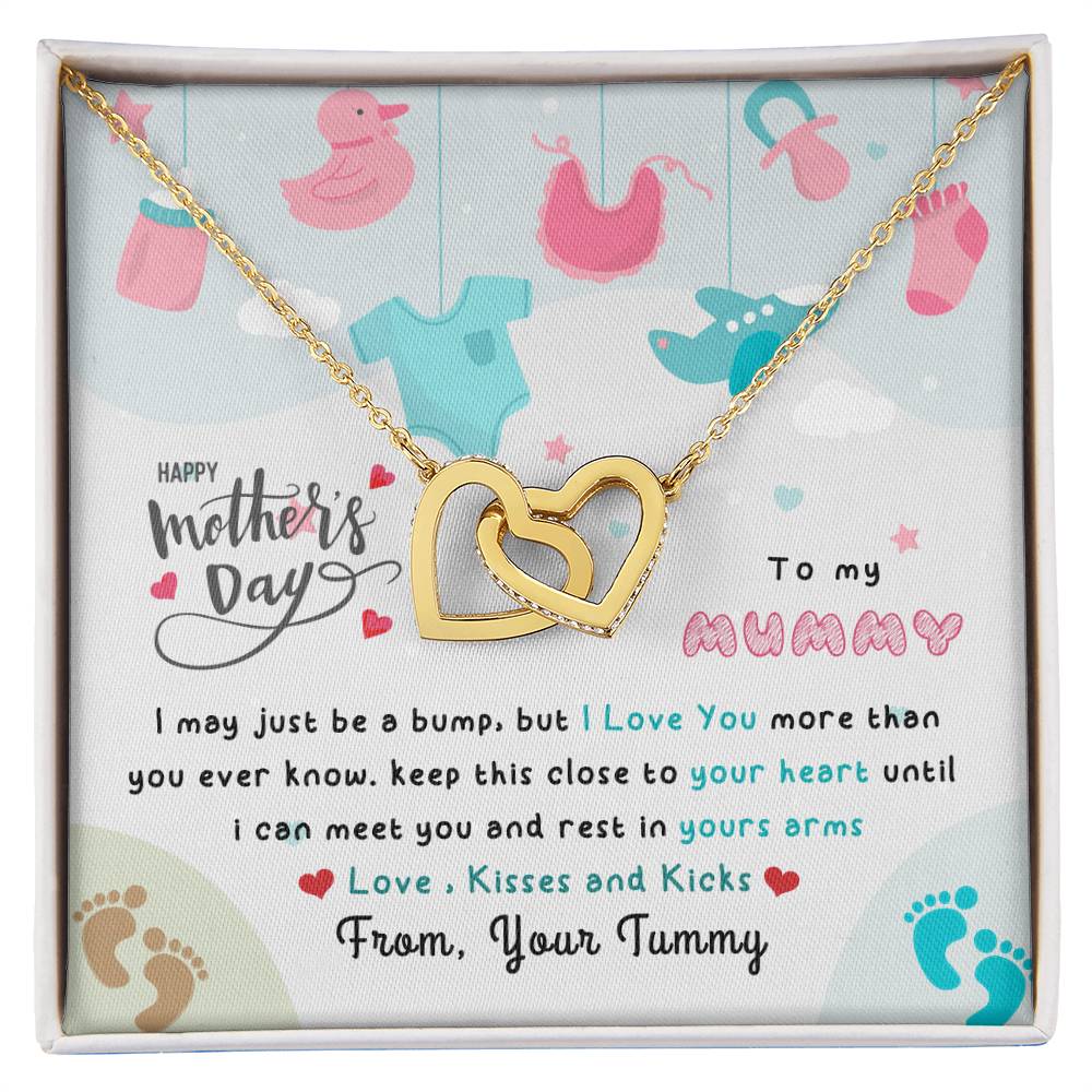 To My Pregnant Wife Interlocking Hearts Necklace