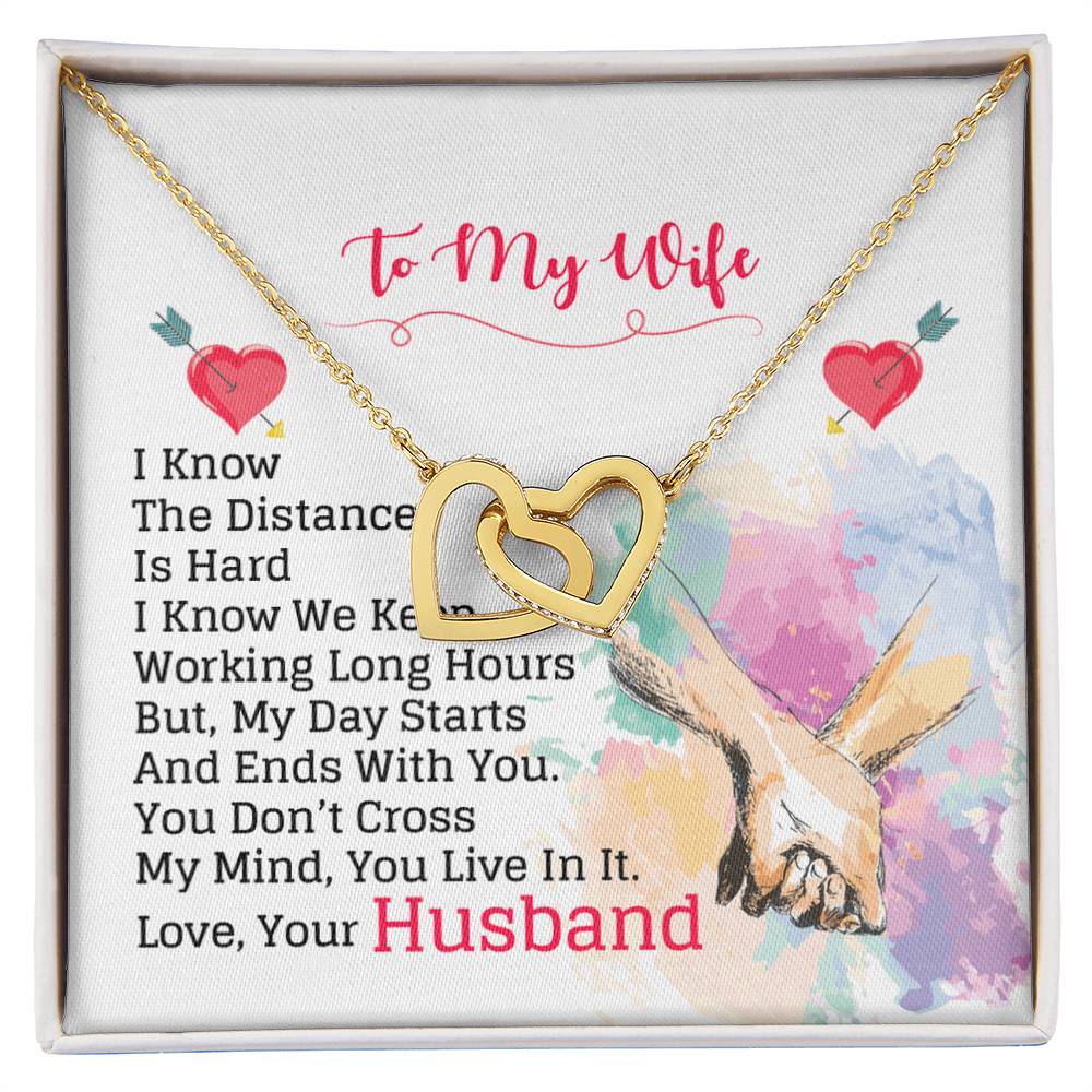 Gift For Wife - Interlocking Heart Necklace Interlocking Hearts Necklace