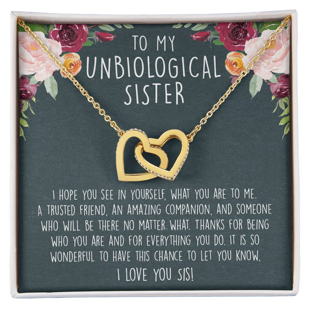 Unbiological Sister Necklace Soul Sister Big Little Sorority Sister In Law Necklace Step Sister Gift Tribe Necklace Best Friend Gift Bff Gift Interlocking Hearts Necklace