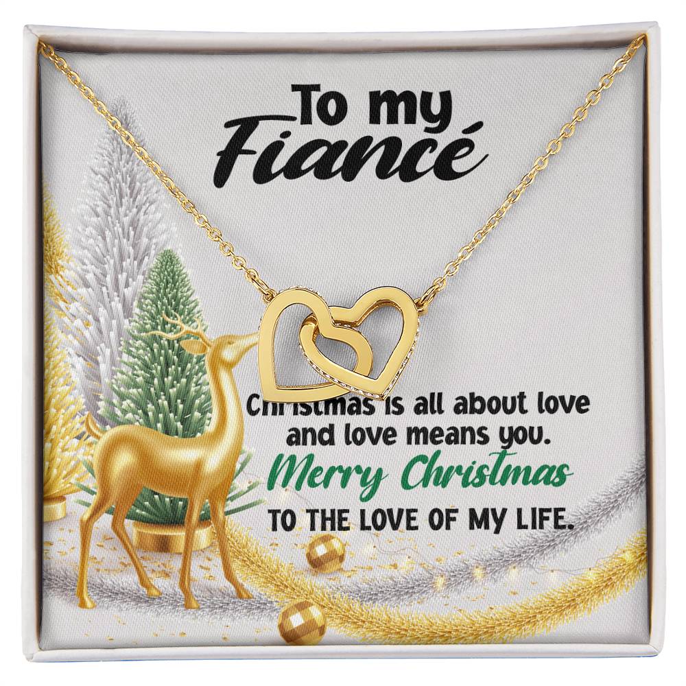 To My Fiancé Necklace Jewelry For My Fiancé Sentimental Gifts Necklace For Fiancé Christmas Gifts Necklace Gift Box Message Card Necklace Interlocking Hearts Necklace