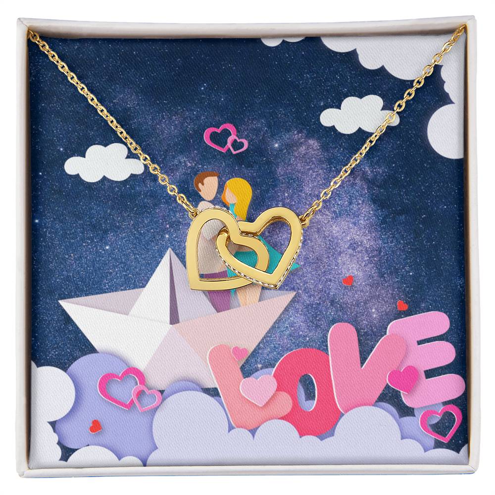 To Wife Girlfriend . Show Your Love To Your Lovely Girlfriend Wife. Gift For Girlfriend Wife Interlocking Hearts Necklace