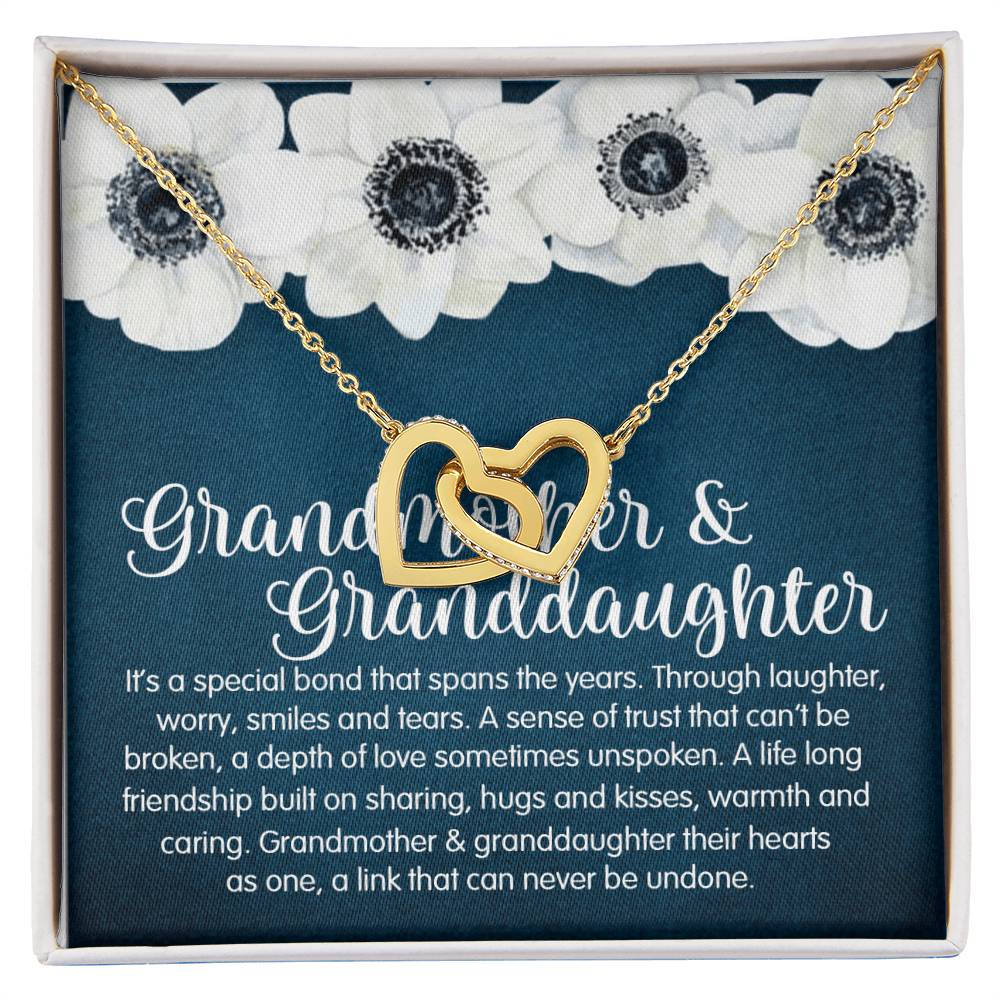Granddaughter & Grandmother Love Interlocking Heart Necklace Interlocking Hearts Necklace