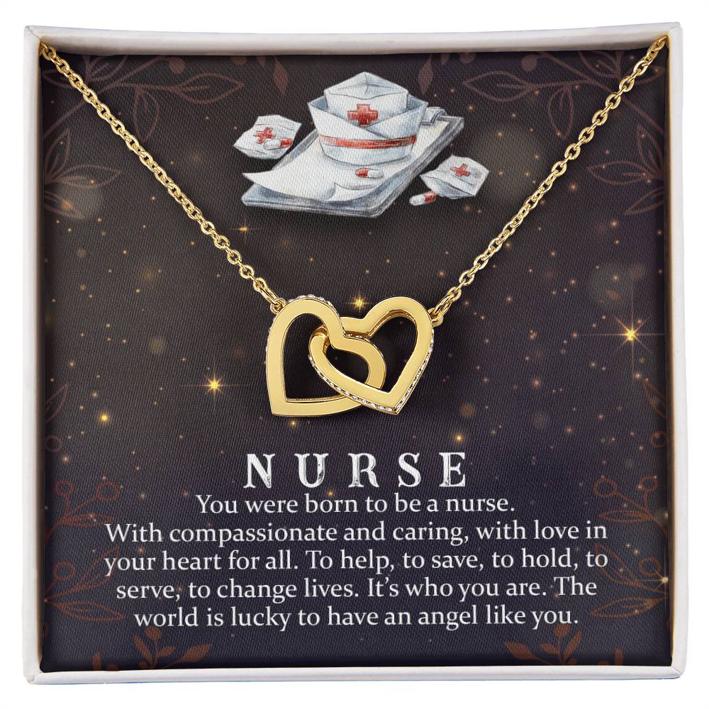 Interlocking Hearts Necklace Nurse Graduation Gift Nurse Gift Nurse Necklace Future Nurse Gift Gift For Nurse
