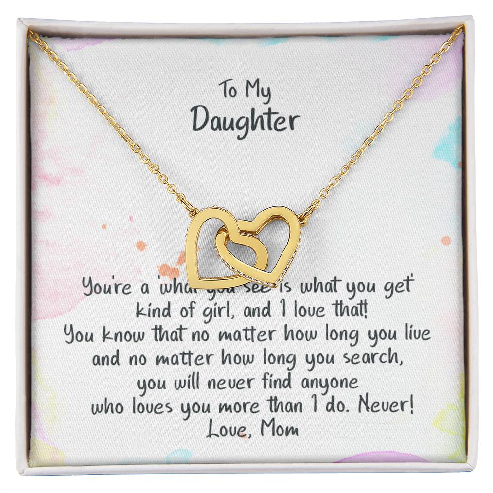 Daughter No One Loves You More - Hearts Necklace Interlocking Hearts Necklace