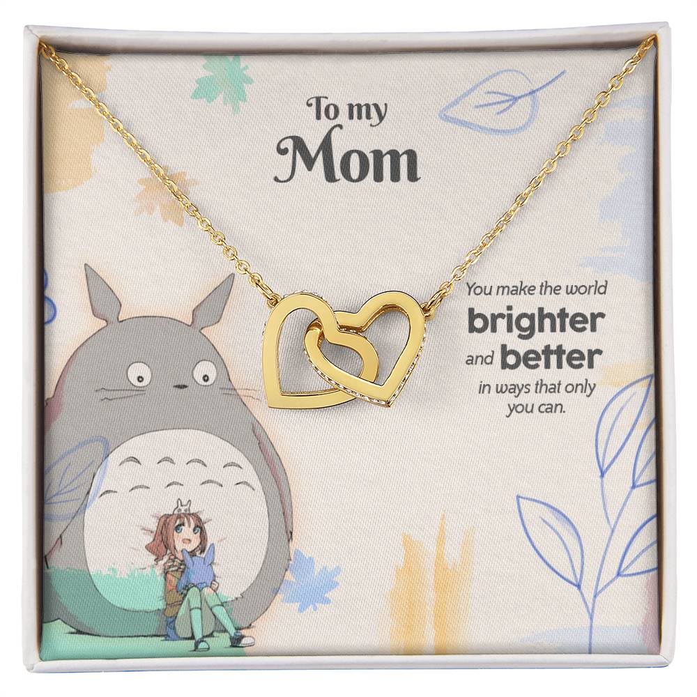 You Make The World Brighter & Better - Interlocked Hearts Necklace Tm2V6 Interlocking Hearts Necklace