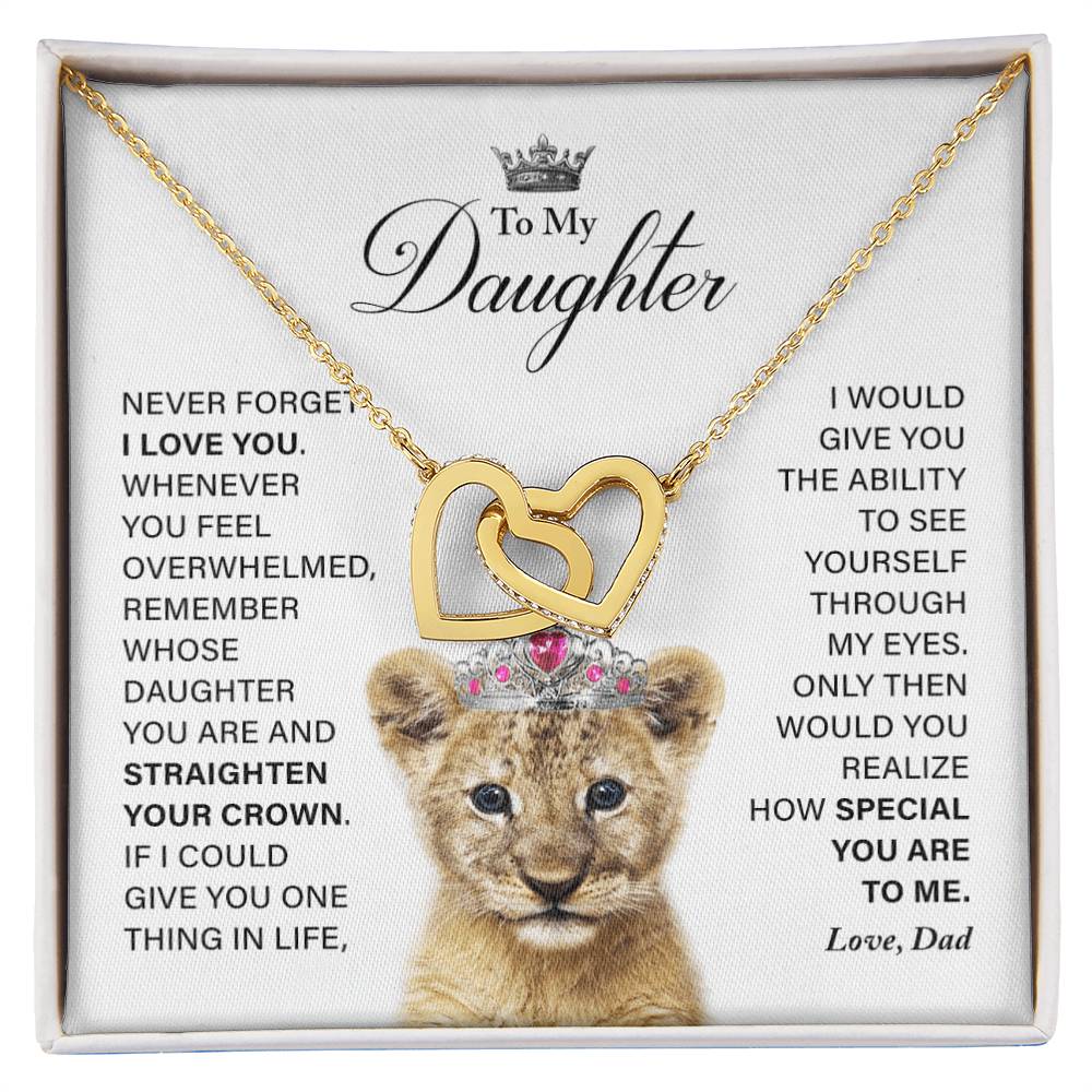 Daughter - How Special You Are To Me- Necklace Interlocking Hearts Necklace