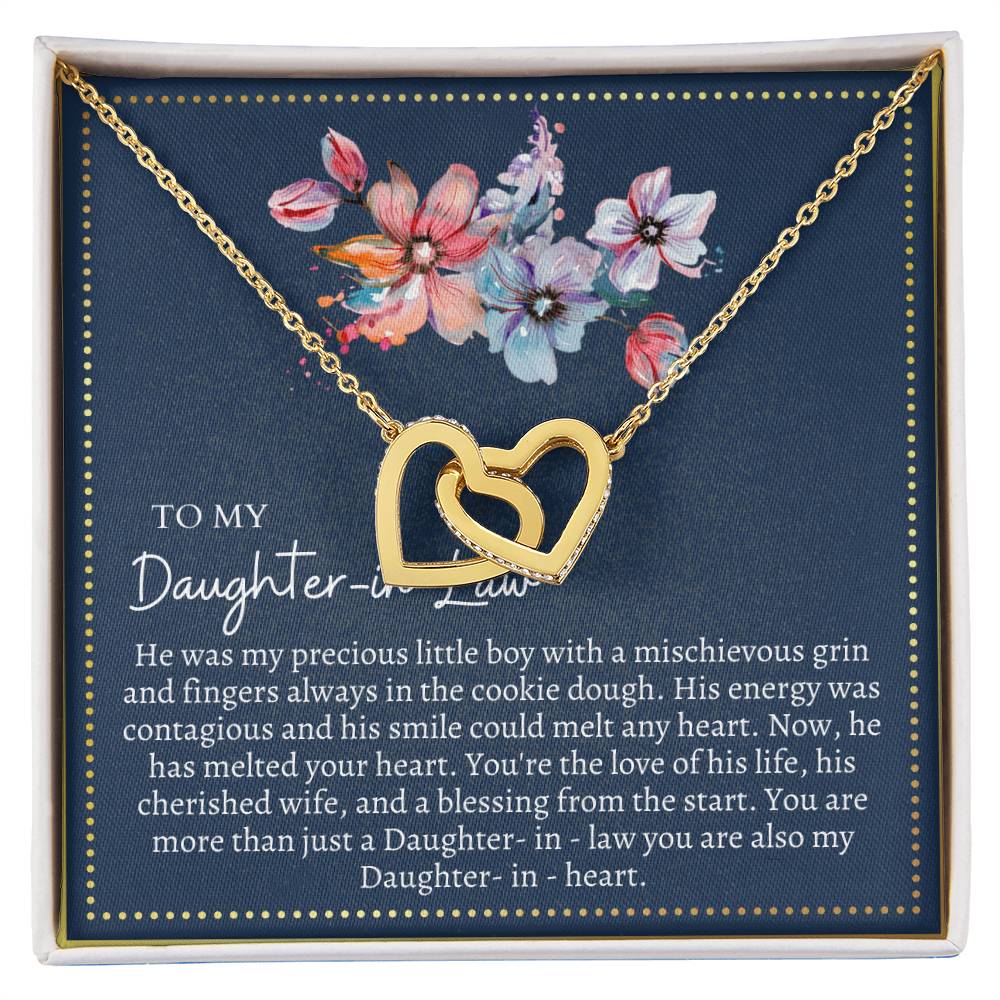 Gift For Daughter In Law Interlocking Hearts Necklace