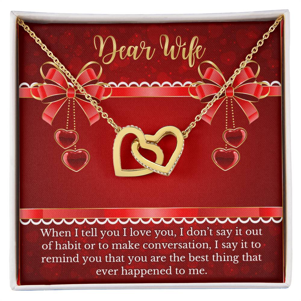 Gift For Wife - Anniversary Gift For Soulmate Interlocking Hearts Necklace