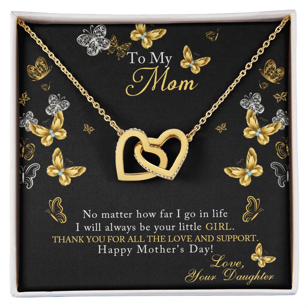 To My Daughter Giraffe Necklace-Message Card Jewelry-Mom To Daughter Gift-Meaningful Necklace-Mother Daughter-Birthday Gift For Daughter Interlocking Hearts Necklace