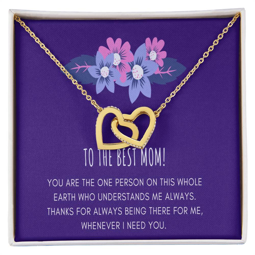 Gift For Mom From Daughter Mother Daughter Necklace Mom Gift From Daughter To My Mother Mother'S Birthday Best Mom Gift Message Card Interlocking Hearts Necklace