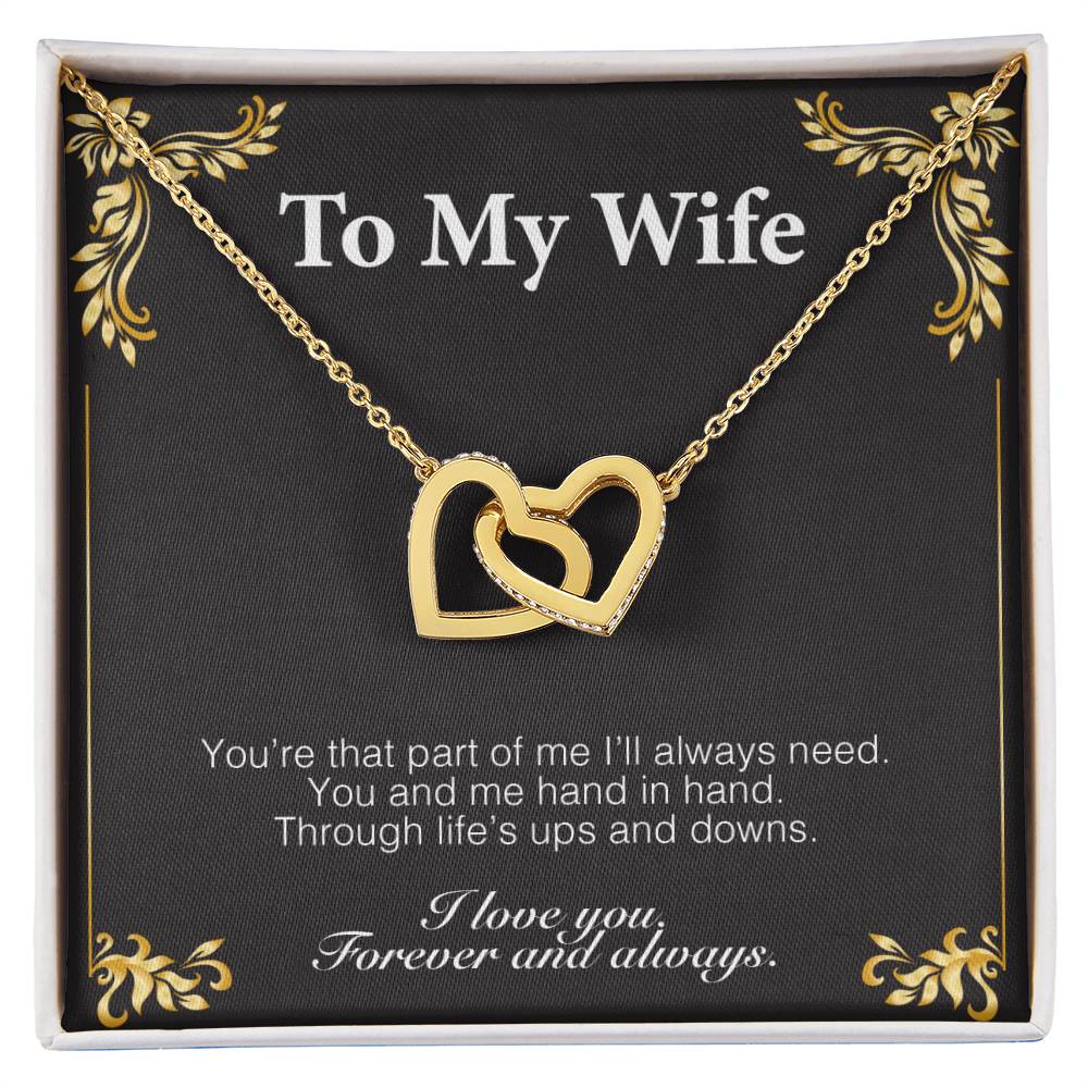 To My Wife - Luxury Interlocking Hearts Lovecube Interlocking Hearts Necklace