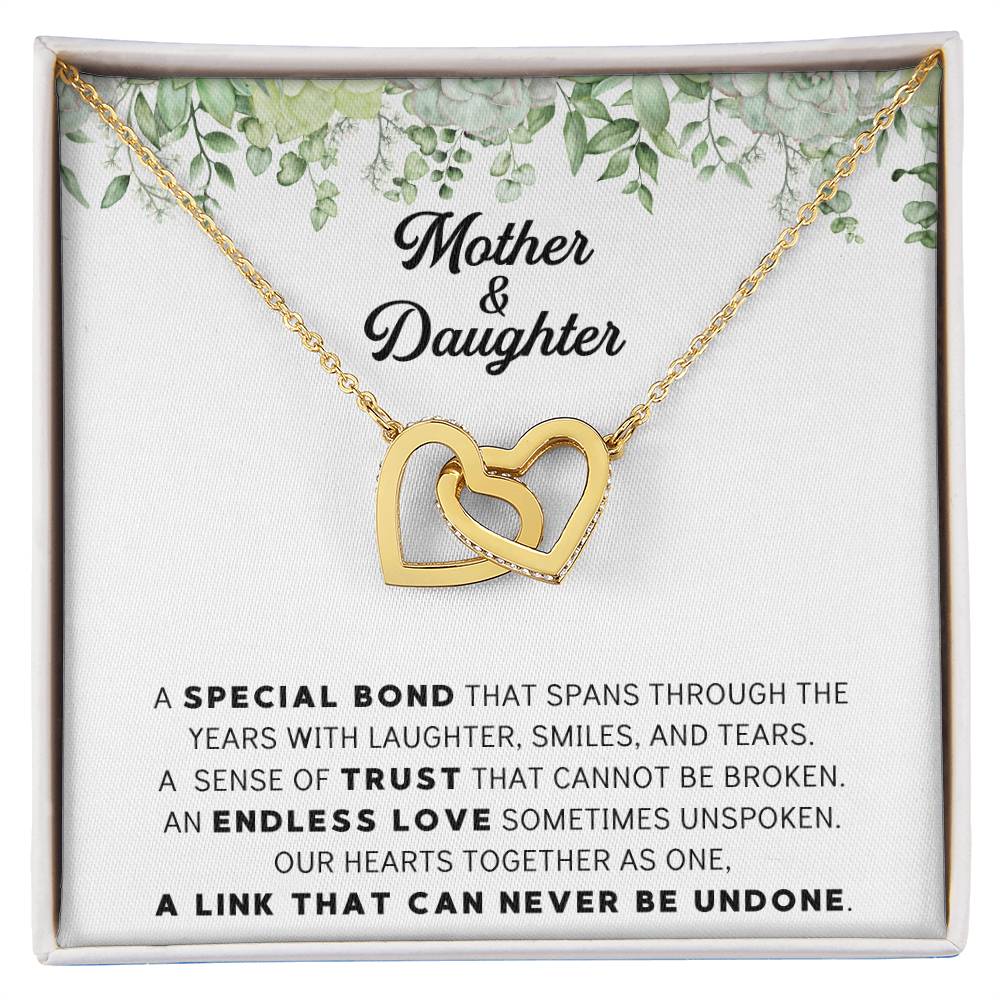 Linked Hearts Necklace For Mother Daughter Gift Minimalist Jewelry Gift For Daughter Mothers Day Sentimental Jewelry Gift For Mom Interlocking Hearts Necklace