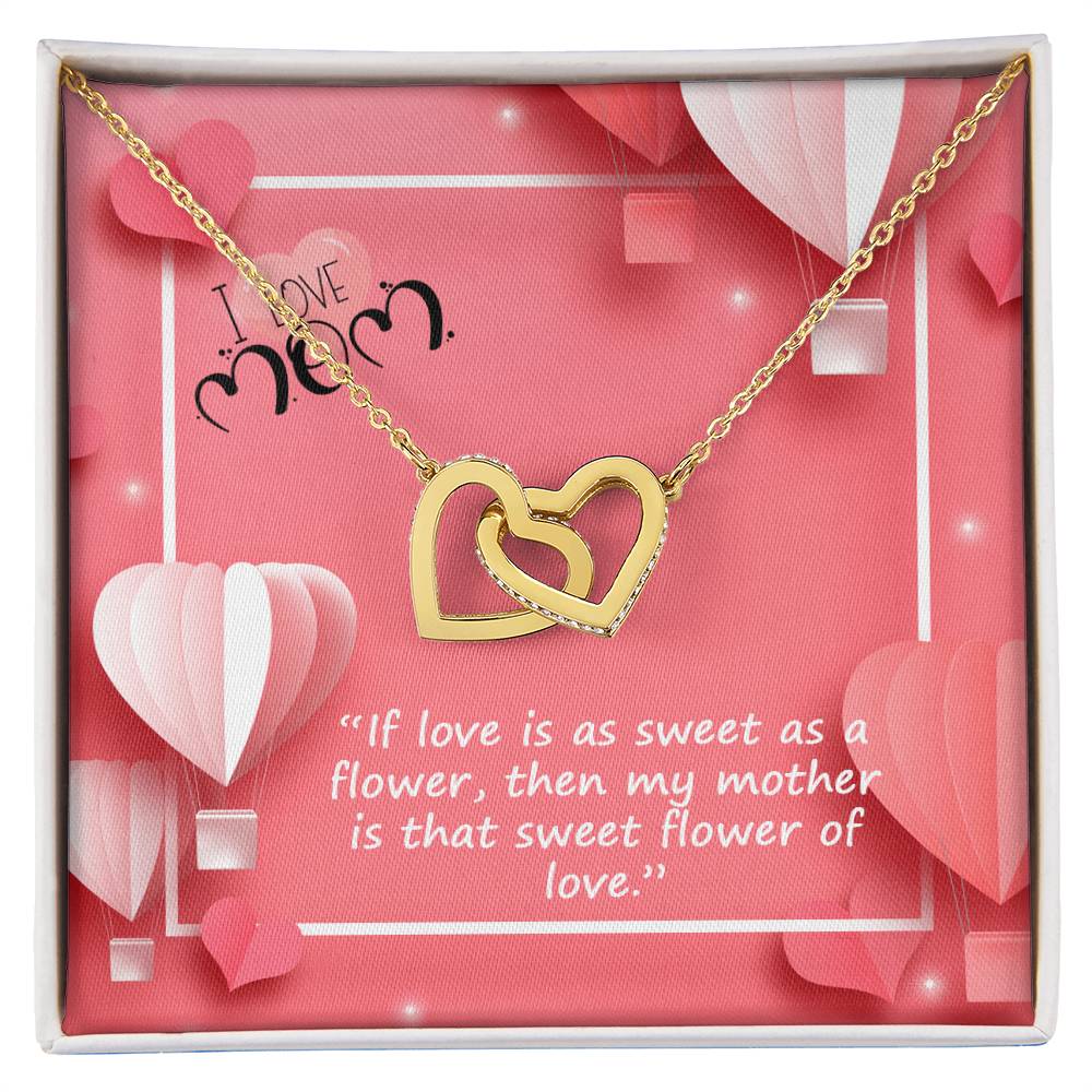 I Love My Mom Very Much Happy Mothers Day Interlocking Hearts Necklace