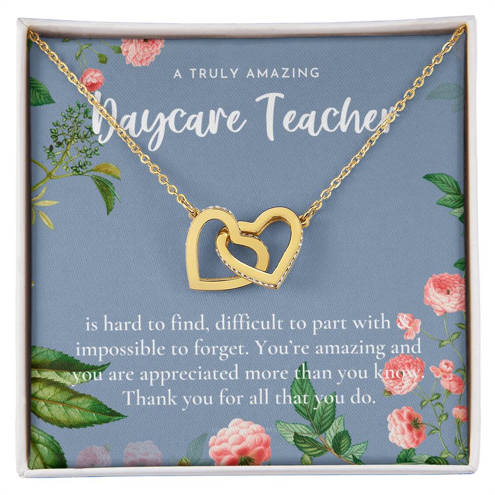Daycare Teacher Gift For Daycare Provider Gifts Daycare Thank You Gifts Preschool Teacher Gift Thank You Gift Daycare Interlocking Hearts Necklace