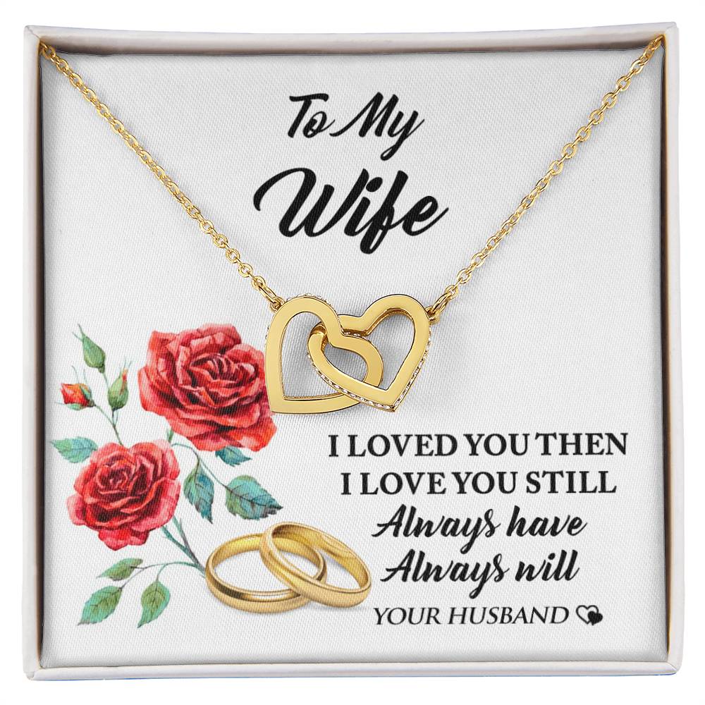 Perfect Gift For Wife! She Will Love It! Interlocking Hearts Necklace