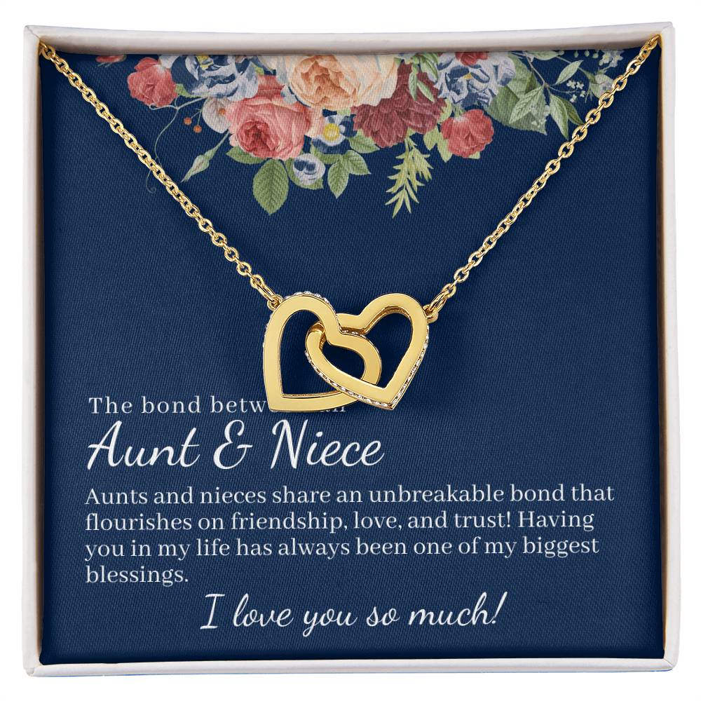 The Bond Between Aunt & Niece Interlocked Hearts Necklace Interlocking Hearts Necklace