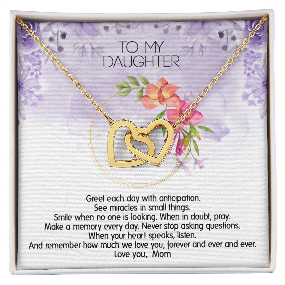 Perfect Daughter'S Gift - Unique Usa Made Necklace Interlocking Hearts Necklace