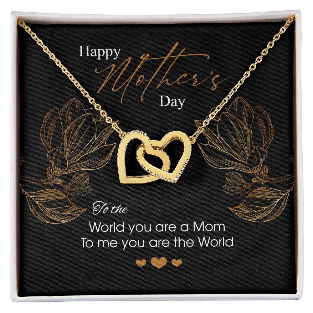 Gift For Mom - You Are The World - The Interlocking Heart Necklace Interlocking Hearts Necklace