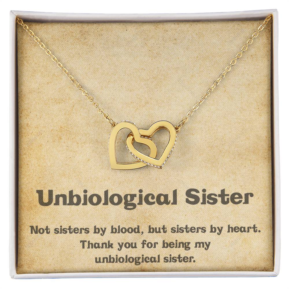 Unbiological Sister Necklace Soul Sister Big Little Sorority Sister In Law Necklace Step Sister Gift Tribe Necklace Best Friend Gift Bff Gift Interlocking Hearts Necklace