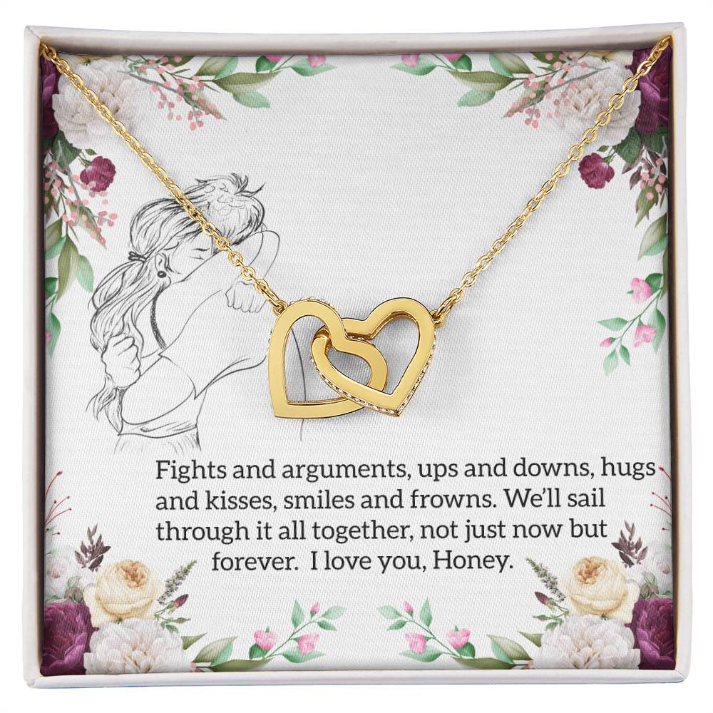 Gift For Girlfriend Interlocking Hearts Necklace