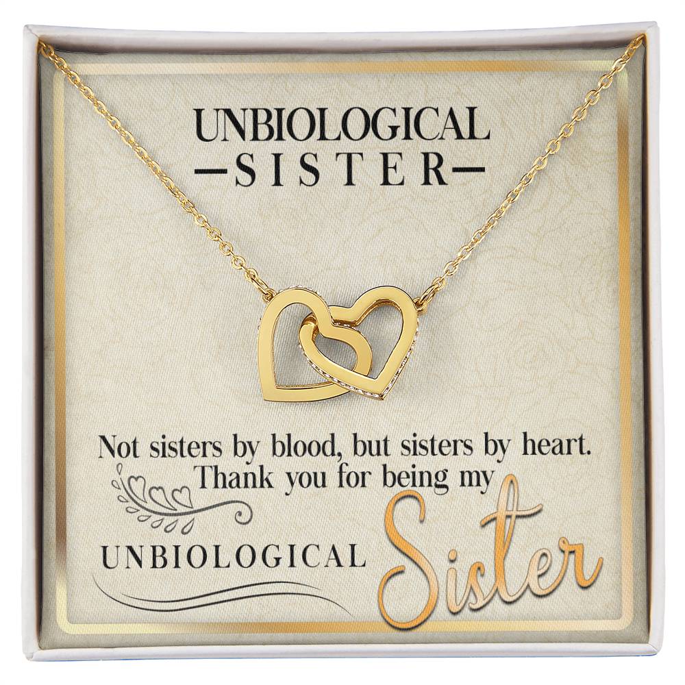 Unbiological Sisters Interlocking Hearts Necklace