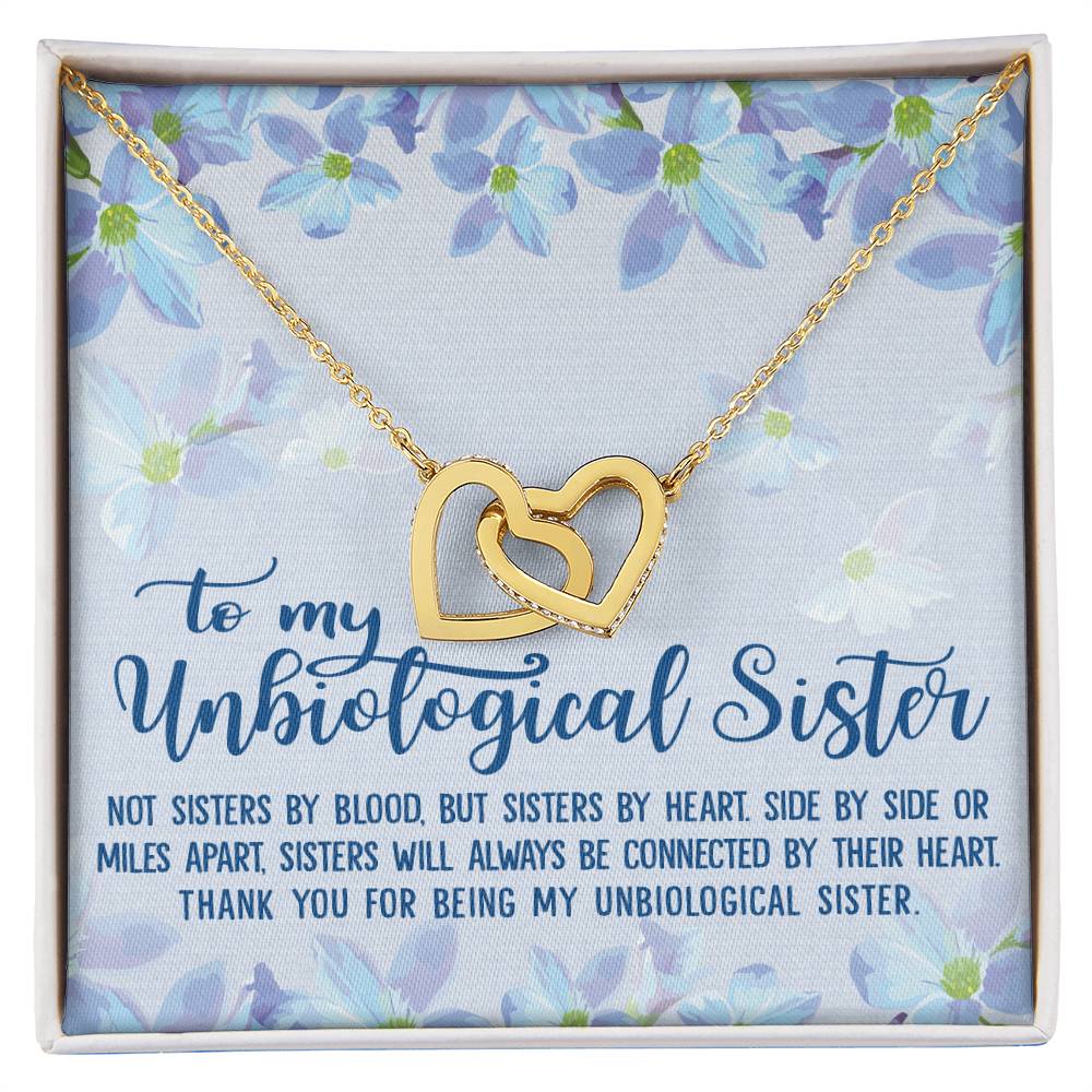 Unbiological Sister Soul Sister Big Little Sorority Sister In Law Step Sister Best Friend Gift Interlocking Hearts Necklace