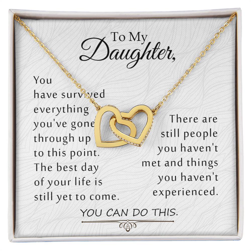 To My Daughter - You Can Do This Interlocking Hearts Necklace
